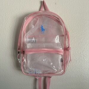 Polo Ralph Lauren Big Pony Clear See Through Backpack Bag PWing Bear School CP93